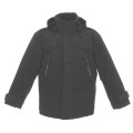 Kurtka jesienno - zimowa, poliamid, pokrycie PCV, 6 kieszeni zewn., kaptur odpinany, chowany w stójce, elementy odblaskowe, klejone szwy
