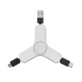 Spinner z końcówkami, 85 x 85 x 10 mm, końcówki USB, micro USB, typ C

