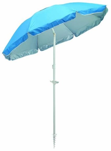 Parasol plażowy, metal, poliester, śr. 156 cm, system wentylacji, spirala do wkręcania a piasek
