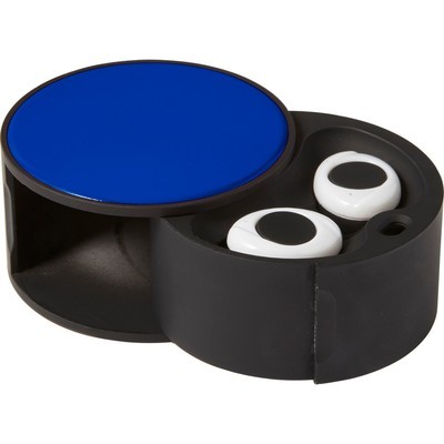 Słuchawki bluetooth, ABS 18 x 24 x 22 mm, pudełko jako stacja ładowania, kabel w zestawie
