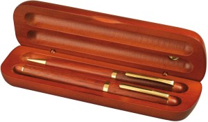 Komplet piśmienny drewniany