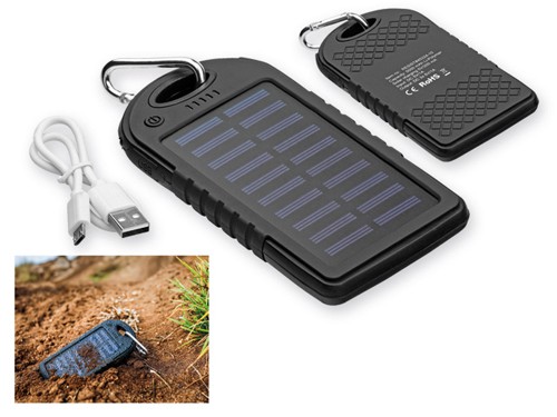 Ładowarka słoneczna - powerbank, 145=6 x 15 x 76 mm, 5000 mAh