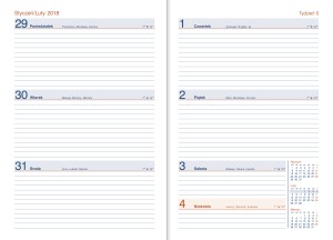 Kalendarz nauczyciela A5 tygodniowy, okładka PCV
