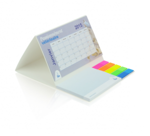 Kalendarz biurkowy z notesem i znacznikami