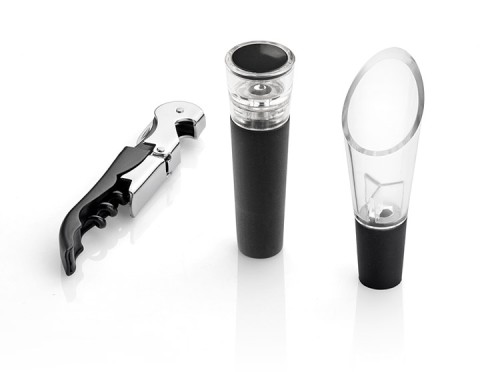 Zestaw do wina, 127 x 225 x 48 mm, korkociąg, korek próżniowy, nalewak