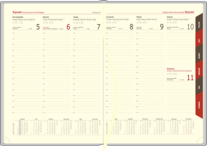 Kalendarz reklamowy B5 tygodniowy, standard