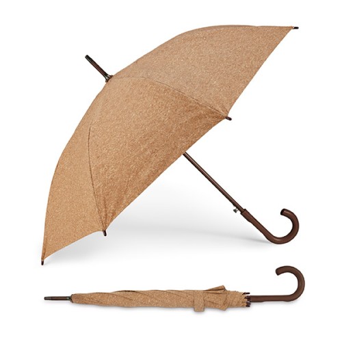 Parasol korkowy, automat, uchwyt i stelaż drewno, śr. 105 x 89 cm
