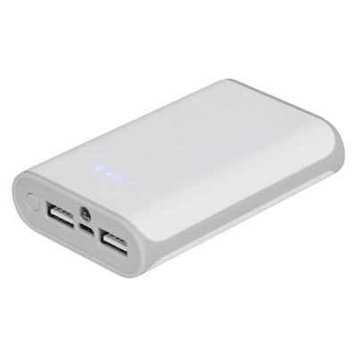 Powerbank 6000 mAh, tworzywo, 95 x 65 x 20 mm, 4 diody, kabel micro USB, wyjście 5V/1A. 5V/2A, wejście 5V/1A
