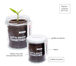 Słoik reklamowy z roślinką
