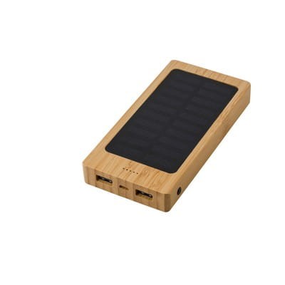 ładowarka - solarna -  reklamowa - pojemnik - ekologia - gadżet - bambus - słoma  - pszeniczna - biuro - telefon - znakowanie - nadruk