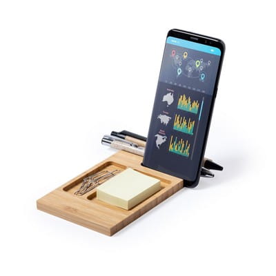 stojak - reklamowy - telefon - gadżet - ekologia - bambus - znakowanie - laser - nadruk