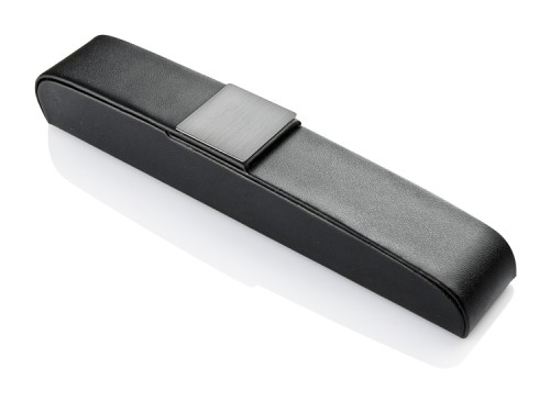 Etui na długopis, ekoskóra, blaszka metalowa, 164 x 28 x 28 mm