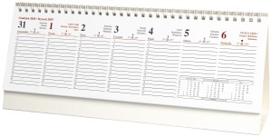 Kalendarz biurkowy poziomy 2024 - tygodniowy, stojący