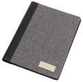 Teczka z notesem, PU, plastik, len, 232 x 173 x 12 mm
