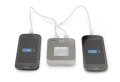Powerbank podświetlany, tworzywo, metal, 76 x 76 x 23 m, 6600 mAh