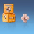 Łamigłówka węzeł, drewno, 100 x 20 x 20 mm, 6 elementów, jak zbudować figurę wg wzoru, cena dla 50 szt. Możliwość personalizacji
