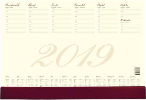 Biuwar premium mały z uchylną listwą, 470 x 320 mm, 52 kartki, listwa z PCV, możliwość nadruku na listwie