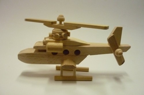 Helikopter, drewno, 25 x 9 x 14 cm, cena orientacyjna
