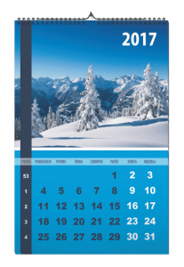 Kalendarz spiralowany 240 x 600 mm, 6 + 1 kart