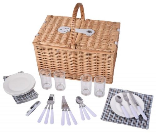 kosz - piknikowy - reklamowy - rekreacja - podróż - posiłek - znakowanie - naklejka - przywieszka