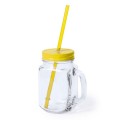 Słoik na napoje ze słomką, szkło, 500 ml, 76 x 134 x 73 mm
