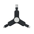 Spinner z końcówkami, 85 x 85 x 10 mm, końcówki USB, micro USB, typ C
