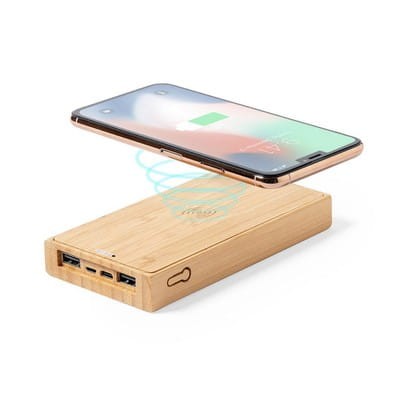 powerbank - ładowarka - indukcyjna - reklamowa - bambus - ekologia - smartfon - komputer - biuro - znakowanie - nadruk - laser