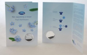 Rzeżucha reklamowa - kartka z blistrem 