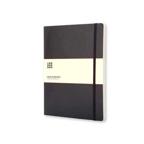 Notes Moleskin miękka okładka XL, 250 x 190 mm, 192 strony w linie, kratkę,  gładkie - tylko czarny
