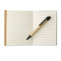 Notes z długopisem-eko, papier z recyklingu, 110 x 85 x 9 mm, 80 kartek w linie, niebieski wkład
