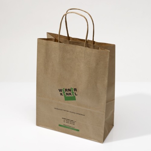 Torby z papieru naturalnego, papier kraft beżowy 100g/m2, 34 x 24 x 9 cm, dowolny nadruk, cena dla 50 szt. Dostępne inne rozmiary
