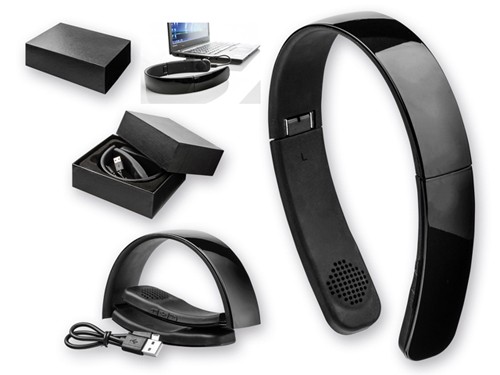 Słuchawki bluetooth, 165 x 50 x 117, wbudowany mikrofon, możliwość połączenia z dwoma telefonami, pudełko prezentowe
