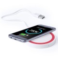 Indukcyjna ładowarka do telefonu, ABS, śr. 70 x 9 mm, działa z telefonami posiadającymi możliwość ładowania indukcyjnego
