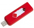 Zapalniczka USB, plastik, 85 x 25 x 15 mm, poj. 250 mAh, ładowana z USB.
