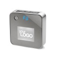 Powerbank podświetlany, tworzywo, metal, 76 x 76 x 23 m, 6600 mAh
