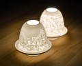 Świecznik Wigilijny, porcelana, śr. pudełko, nie 119 x 79 mm, zawiera świeczki