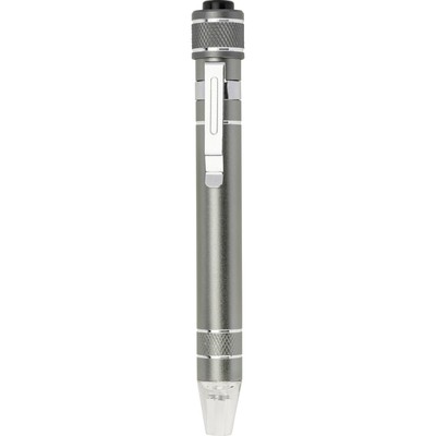 Multinarzędzie z lampką, aluminium, stal, ABS, śr. 15 x 129 mm, 6 końcówek
