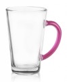 Kubek szklany, 300 ml, różne kolory ucha
