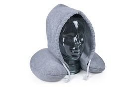 Poduszka podróżna z kapturem, polar szczotkowany
