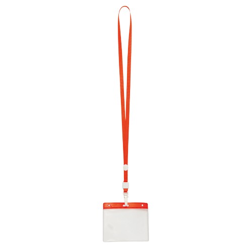 smycz poliestrowa 11 x 580 mm, kieszonka PVC