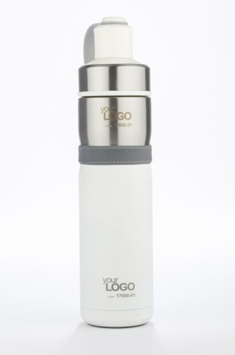 Bidon izotermiczny, 500 ml, metal, tworzywo, silikon, próżnia między ściankami