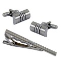 Komplet spinek - mankiety i krawat, stal, eleganckie pudełko