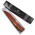 Nóż myśliwski, ostrze 180 mm, twardość 53 - 55 HRC, drewno, etui z naturalnej skóry