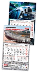 Kalendarz reklamowy jednodzielny z główką płaską