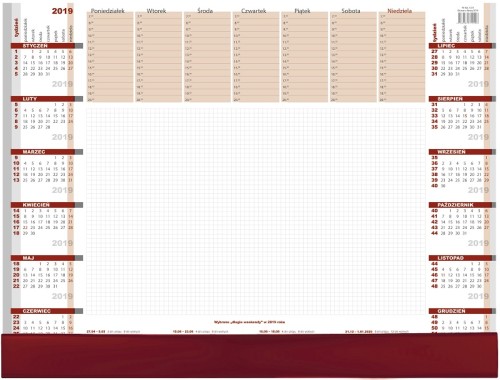 Biuwar standard duży z uchylną listwą, 550 x 410 mm, 52 kartki, listwa z PCV, możliwość nadruku na listwie