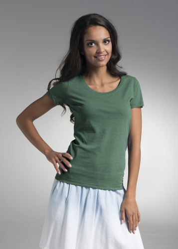 Koszulka damska melanż, 160g, bawełna 60%, poliester 40%