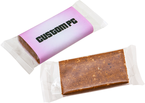 Baton proteinowy 70g, daktyle, orzechy ziemne, ryż brązowy, białko roślinne, bezglutenowy, bez konserwantów, dowolny druk na obwolucie, 135 x 60 x 17 mm, cena dla 100 szt. (min. 50 szt.)