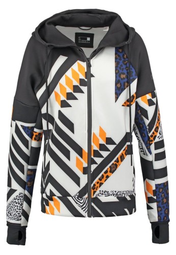 Bluza z kapturem, kieszeniami i długim zamkiem, całościowy zadruk, poliester 100%, 200g, cena dla 100 szt.
