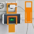 Uchwyt na telefon, metal pokryty silikonem, 70 x 3 x 210 mm

