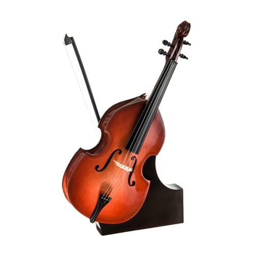 Miniatura kontrabasu z pozytywką, 25 cm, futerał